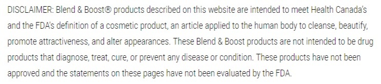 The Compounding Shoppe cosmetics disclaimer