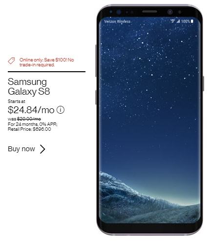 Verizon deal: Samsung Galaxy advertisement