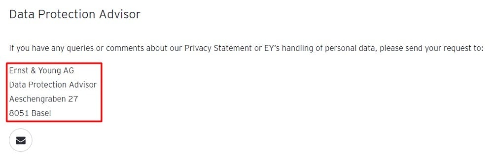 EY Privacy Statement: Data Protection Advisor contact clause