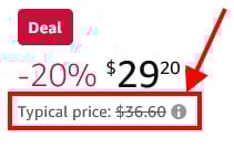 Generic Deal and typical price screenshot