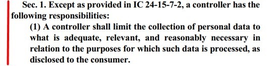 Indiana CDPA Chapter 4 Section 1a