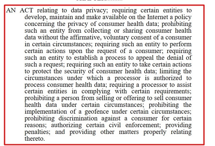 Nevada Consumer Health Data Privacy Law: Intro