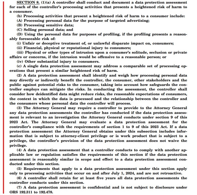 Oregon OCPA Section 8