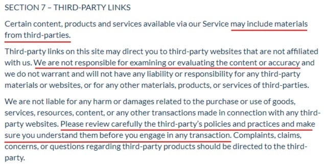 Anti Fragile Survey Third Party Links disclaimer