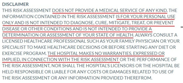 OFS Healthcare Disclaimer