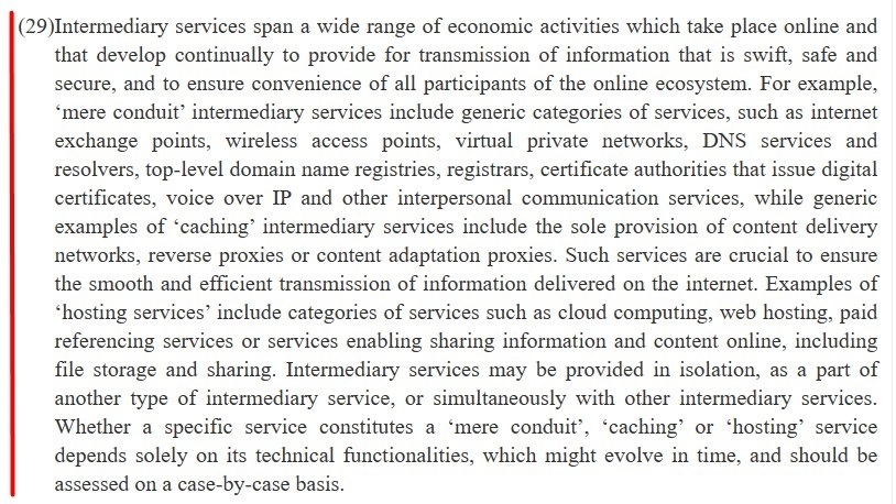 EU Digital Services Act: Section 29