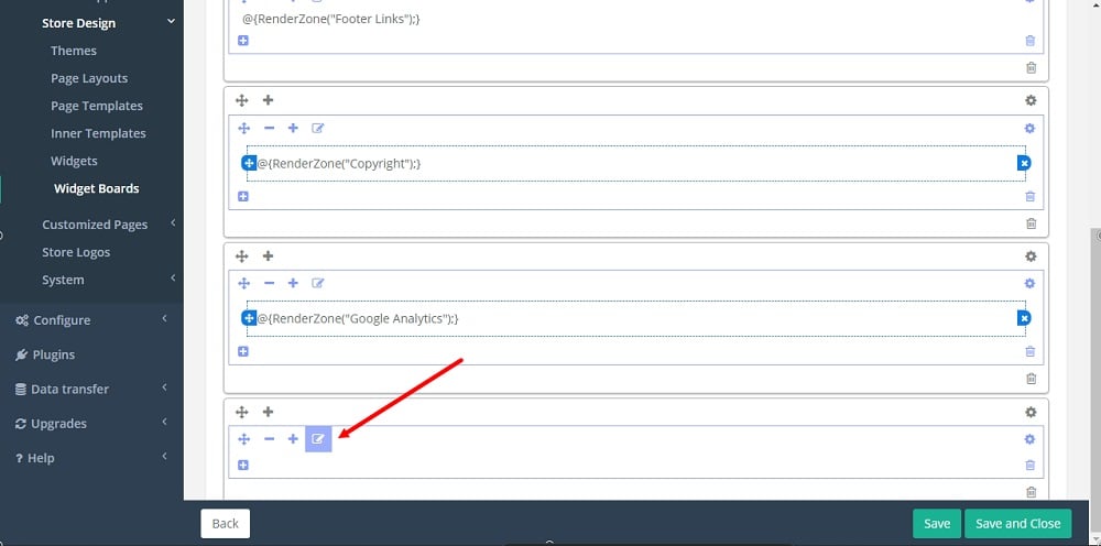 TermsFeed Able Commerce: Store Footer Dark - Edit - Layout - Add a new row - Edit selected