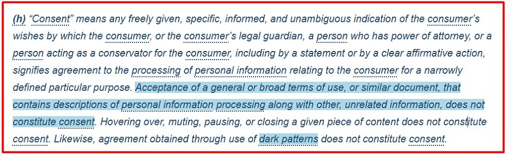 CPRA Section 1798 40 Definition of consent