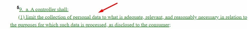 New Jersey SB 332: Limit the collection of data section