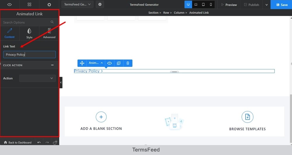 How to Add a Privacy Policy URL on Swipe Pages - TermsFeed