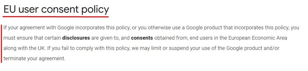 Google EU User Consent Policy intro