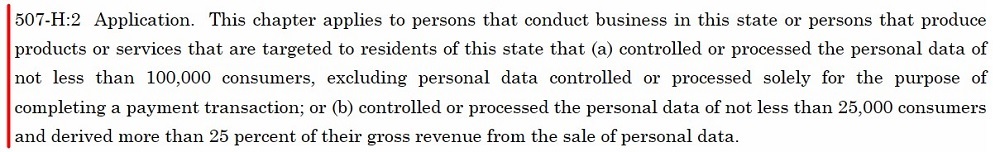 SB 255 Section 507 H 2: Who law applies to