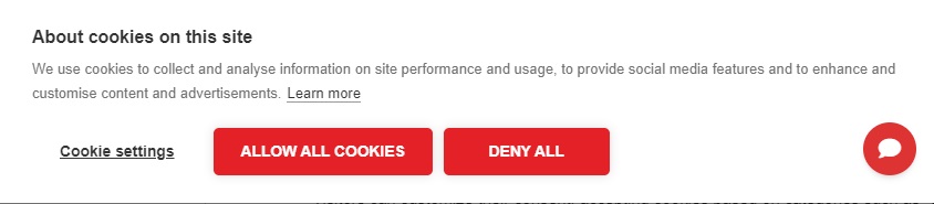 CokieHub Cookie Consent Banner example