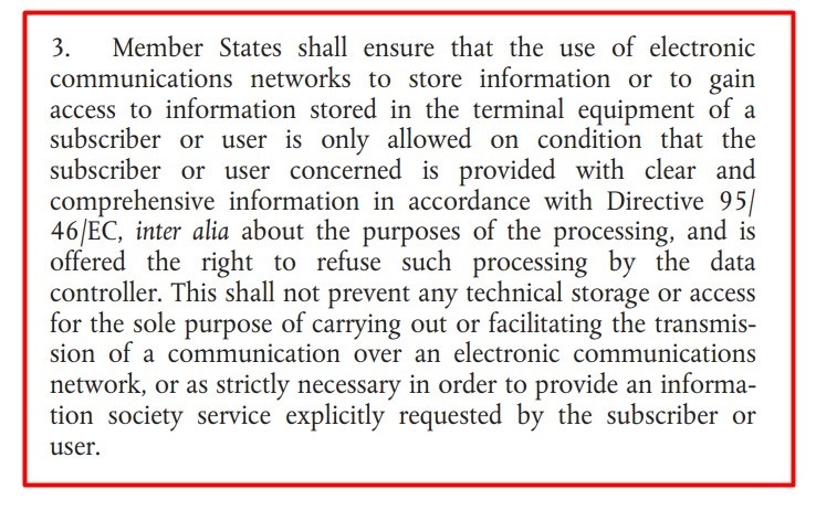 ePrivacy Directive Section 5 3