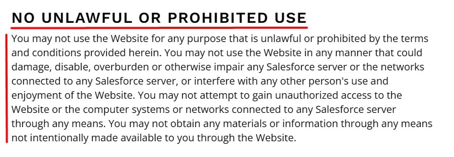 Martins Guitar Terms and Conditions: Unlawful or prohibited use clause