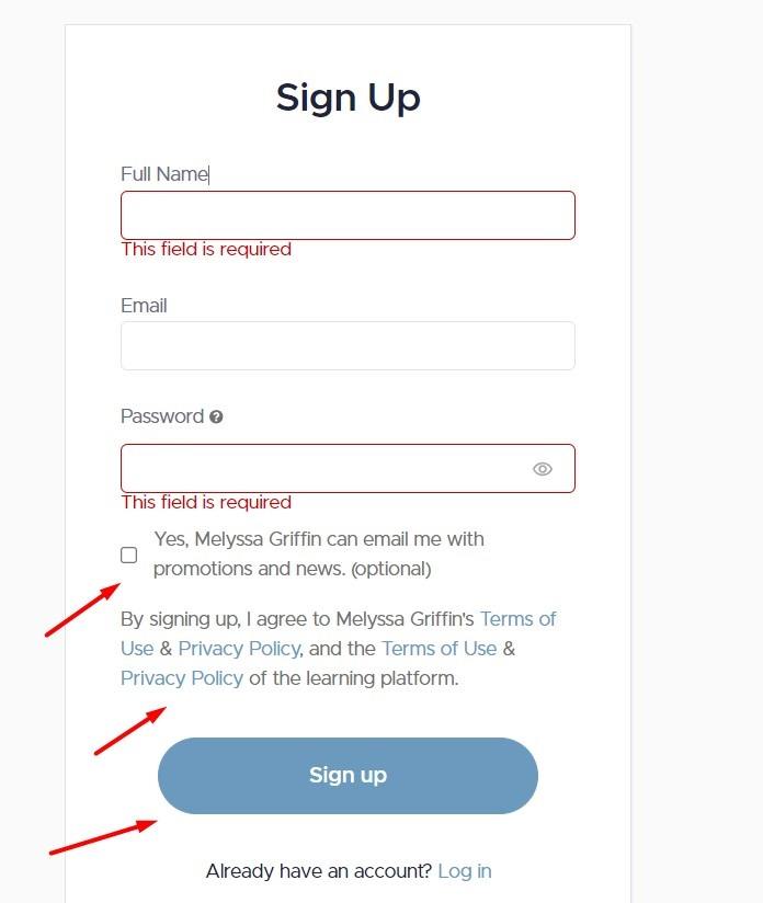 Melyssa Griffin sign-up form