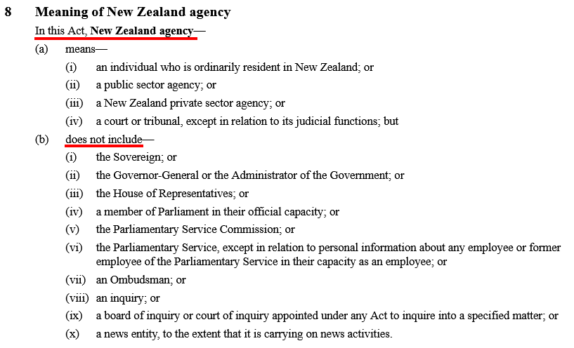 New Zealand Privacy Act - Definition of New Zealand Agency