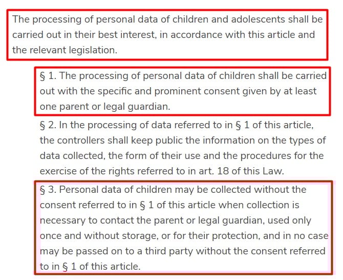 Brazil's LGPD Article 14: Personal Data of Children and Adolescents