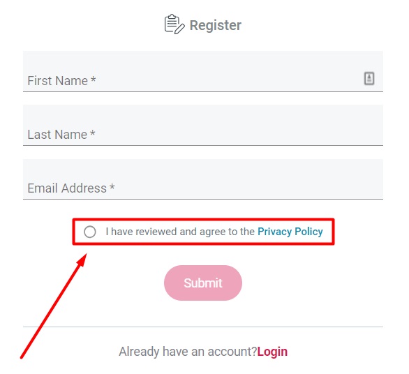 The Campaign Registry Registration form with Agree checkbox highlighted