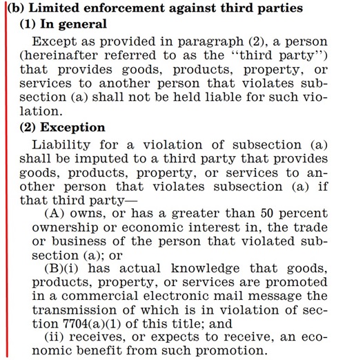 CAN-SPAM Section 7705 b