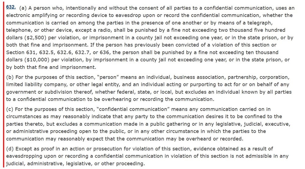 CIPA Section 632