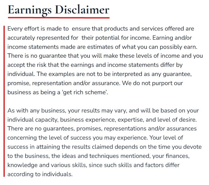 Jody Milward Earnings Disclaimer