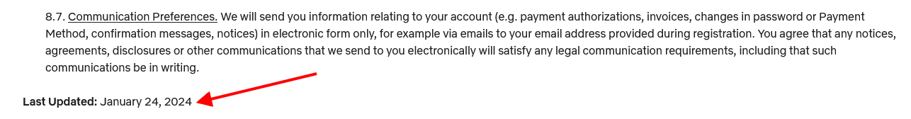 Netflix Terms effective date