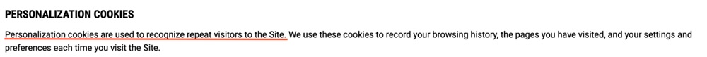 Rogue Fitness Privacy Policy personalization Cookies clause