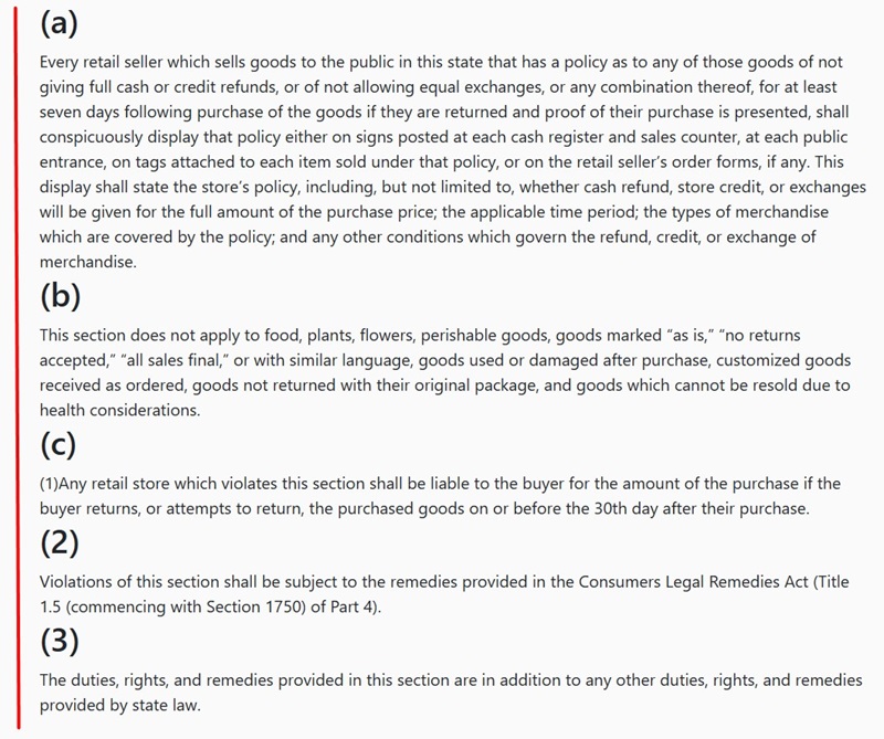 California Civil Code Section 1723 - Refunds
