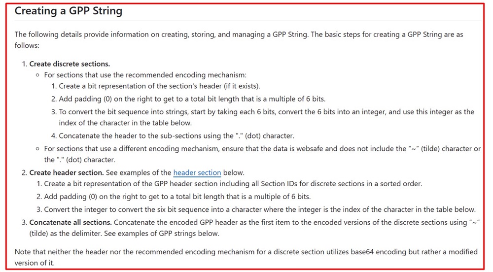 GPP Create a String info
