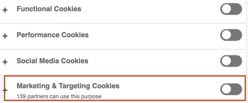 Womens Health Magazine Cookie options