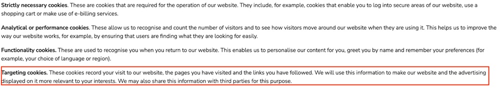 Collectif Clothing Privacy Policy: Cookies clause
