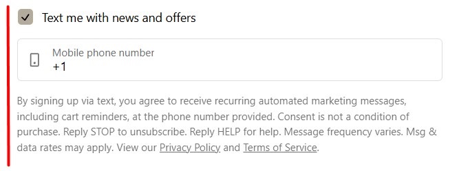 Generic text with news and offers sign up form