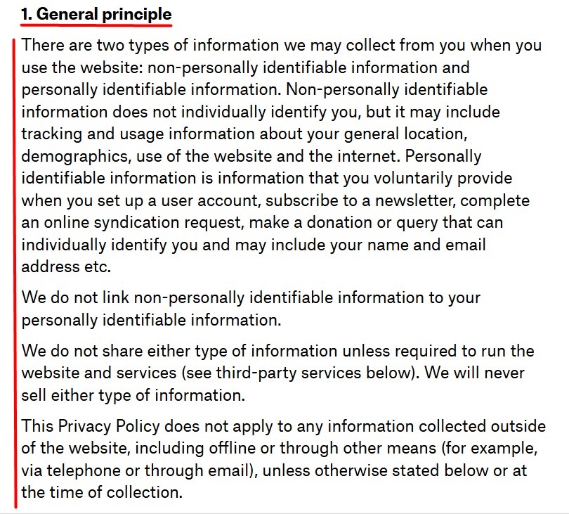 Aeon Privacy Policy: General Principle clause