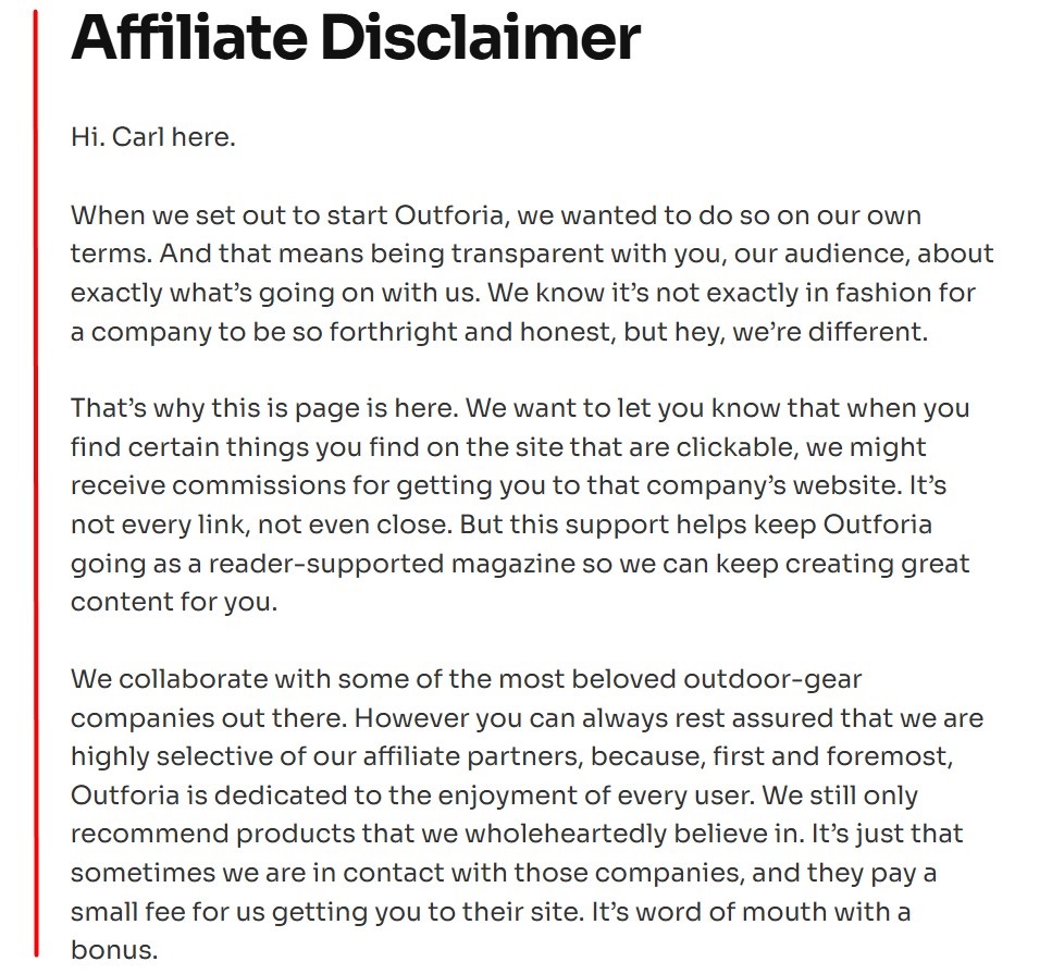 Outforia Affiliate Disclaimer