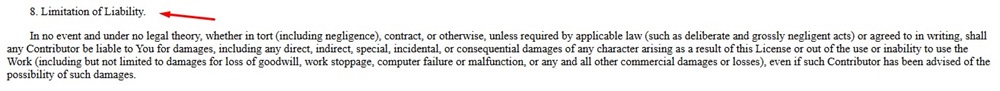 Huawei Open Source Software Notice: Limitation of liability clause