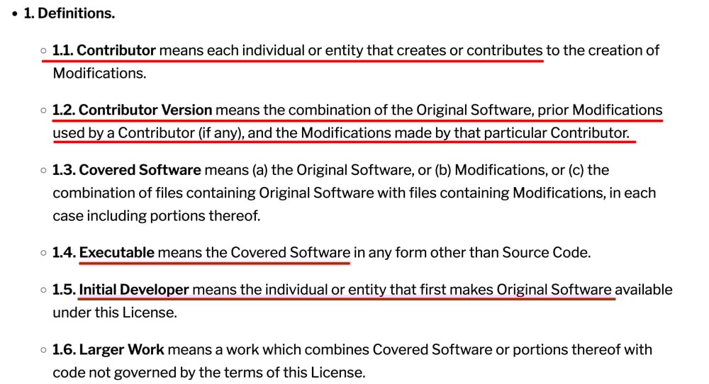 Common Development Distribution License Definitions clause