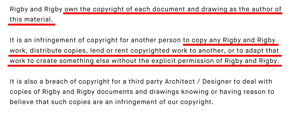 Rigby and Rigby Copyright Policy excerpt