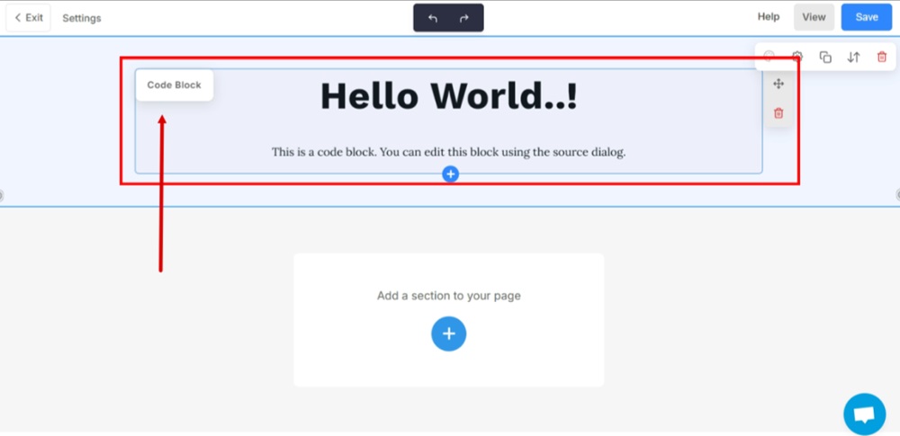 TermsFeed Pixpa - Website - Footer Menu - Add Page Section any - add Snippets - HTML, JS, CSS element - open the Code Block