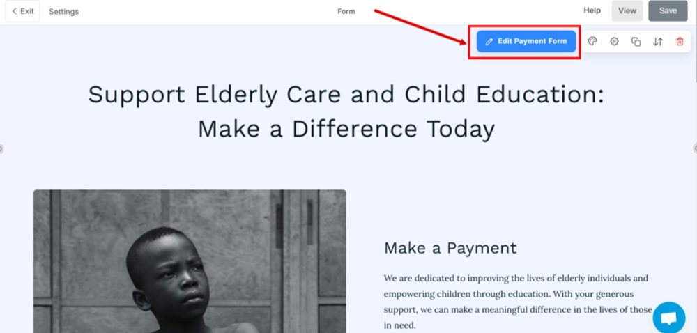 TermsFeed Pixpa - Website - Payment and Donations - Add a new page - form - Edit