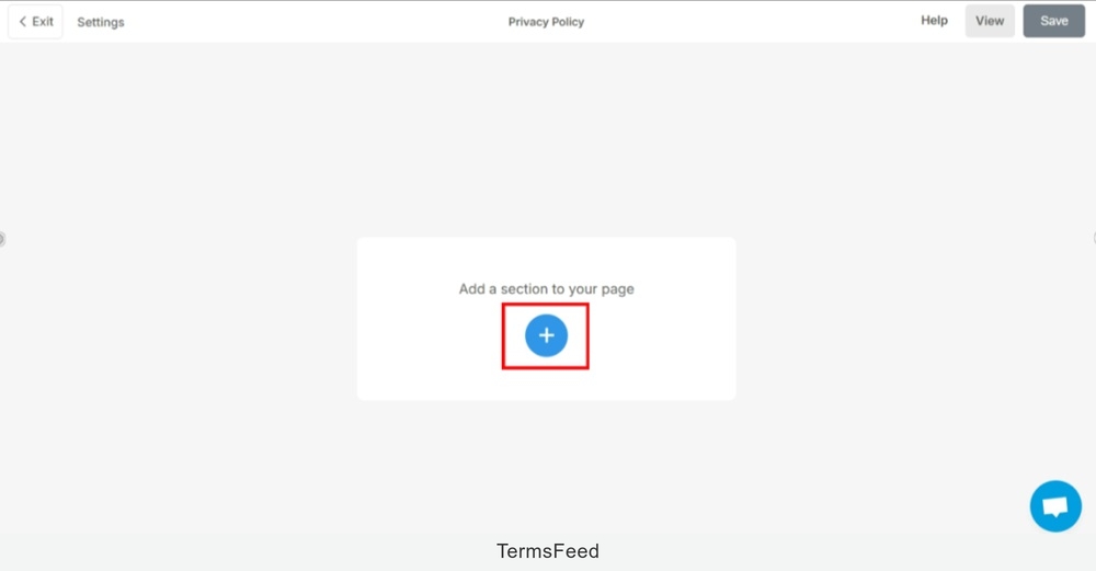 TermsFeed Pixpa - Website - Privacy Policy page - Add Page Section