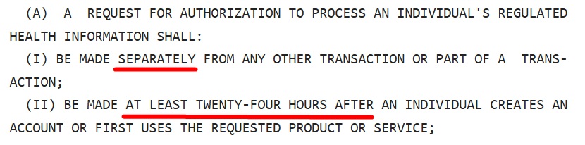 NY HIPA Authorization request requirements section