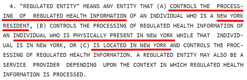 NY HIPA Definition of regulated entity
