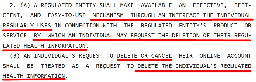 NY HIPA Delete information mechanism section