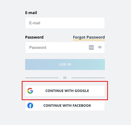 Outfittery login form