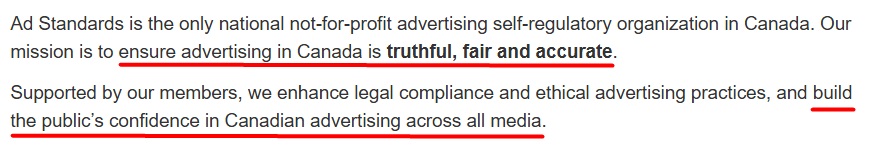 Ad Standards Canada description