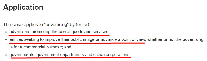 Ad Standards Code application