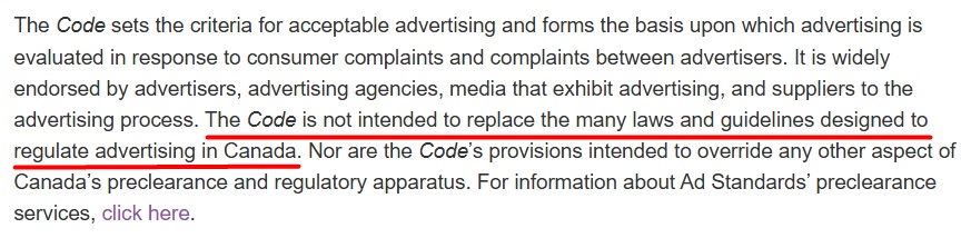 Ad Standards Code excerpt