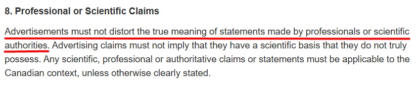 Ad Standards Code Section 8
