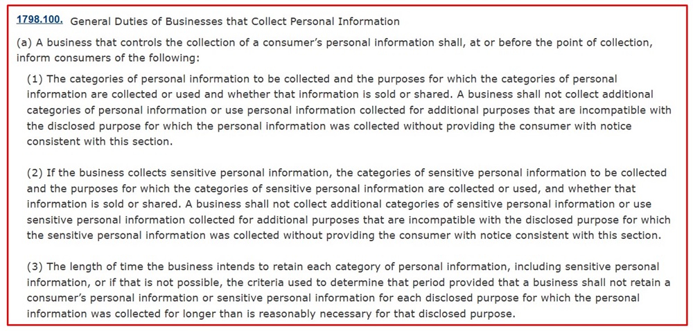 CCPA section 1798 100